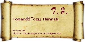 Tomanóczy Henrik névjegykártya