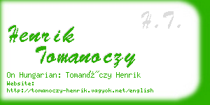 henrik tomanoczy business card